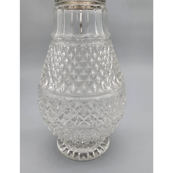 Vintage Sheraton-like Cut Crystal Water Pitcher Claret Jug Decanter - Picture 6 of 10